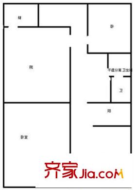 和平路單位宿舍 1室 戶型圖
