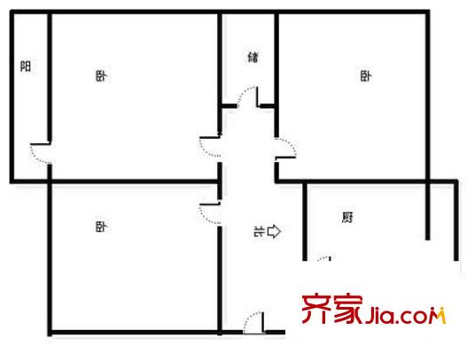 和平路單位宿舍 3室 戶型圖