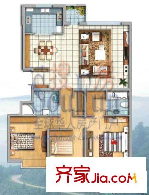 銀豐山莊戶型圖一期11、12號樓戶 3居室 3室2廳2衛(wèi)