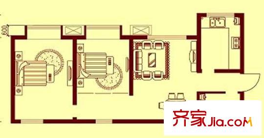 世佳戎居戶型圖6#A1戶型兩室兩廳一衛(wèi)70.95平方米 2室2廳1衛(wèi)