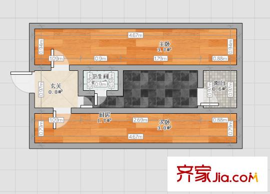 畢家洼小區(qū) 2室 戶型圖