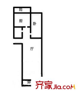 興濟(jì)河小區(qū)1室 戶型圖