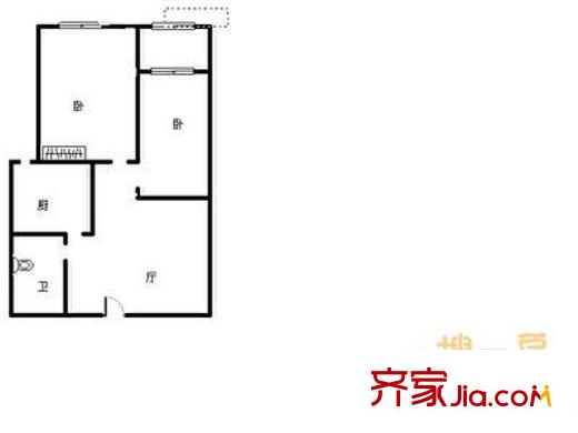 館驛街新區(qū) 2室 戶型圖