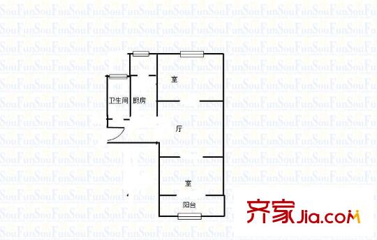 荷香村 2室 戶型圖