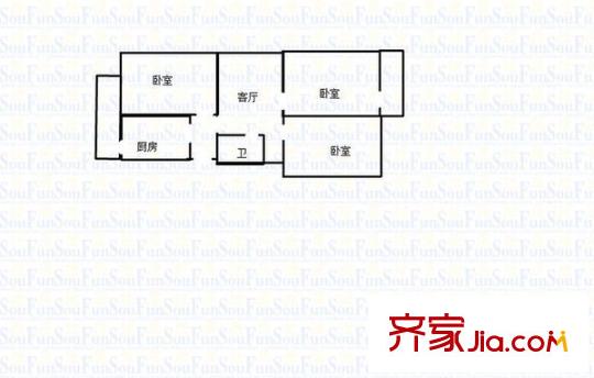 荷香村 3室 戶型圖