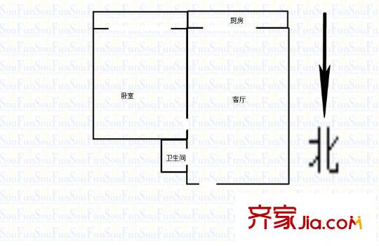 師范小區(qū) 1室 戶型圖
