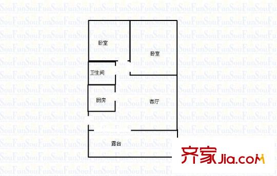 師范小區(qū) 1室 戶型圖