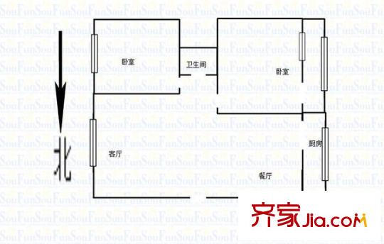 師范小區(qū) 2室 戶(hù)型圖