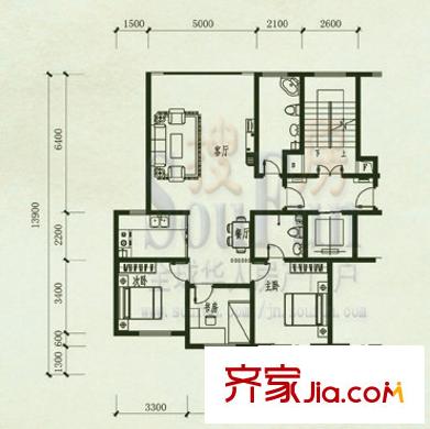 東興寓城花園戶型圖9-C(已售完) 3室2廳2衛(wèi)