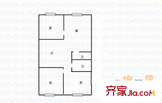 十畝園小區(qū) 2室 戶型圖