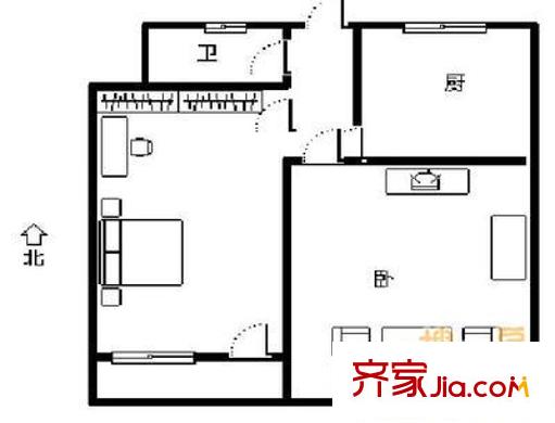 十畝園小區(qū) 2室 戶型圖