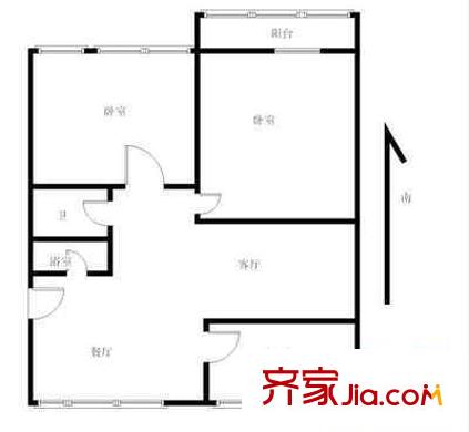 十畝園小區(qū) 2室 戶型圖