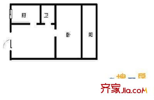 玉函路單位宿舍 1室 戶型圖