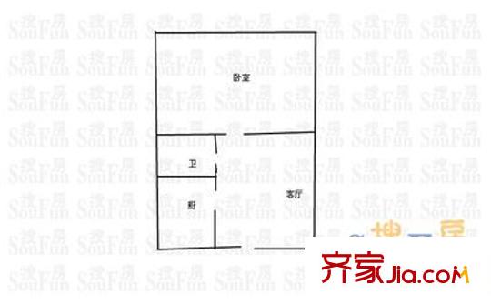 玉函路單位宿舍 1室 戶型圖