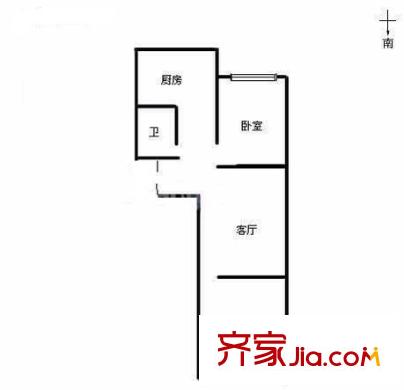 閆千戶小區(qū) 2室 戶型圖