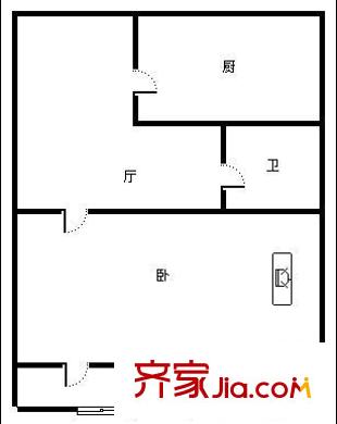 師東小區(qū) 1室 戶型圖