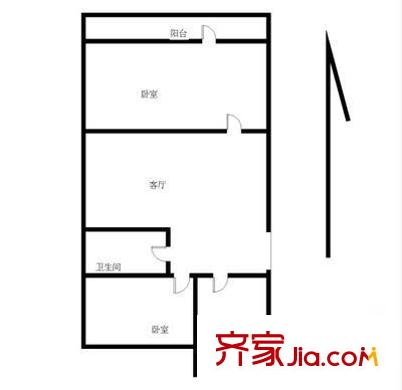 師東小區(qū) 2室 戶型圖
