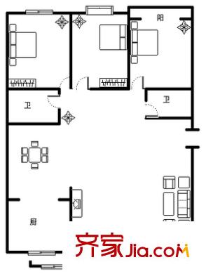 新馨家園 3室 戶型圖