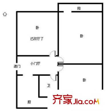 和平路單位宿舍 3室 戶型圖