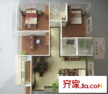 群盛華城戶型圖A戶型 3室2廳2衛(wèi)
