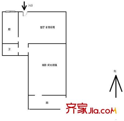 二七南路宿舍 1室  戶型圖