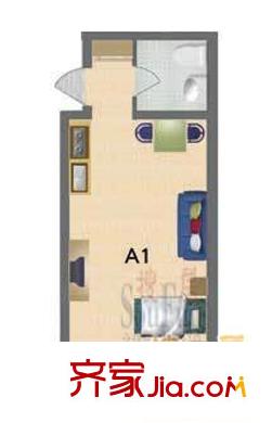 鑫苑城市之家戶型圖A1一室戶型 1室1廳1衛(wèi)