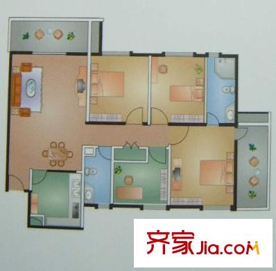 雅居園 3室 戶型圖
