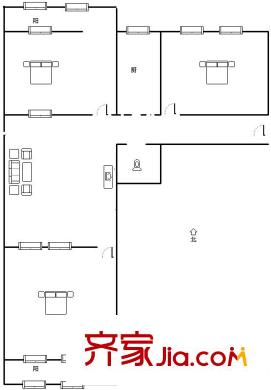十畝園小區(qū) 3室 戶型圖