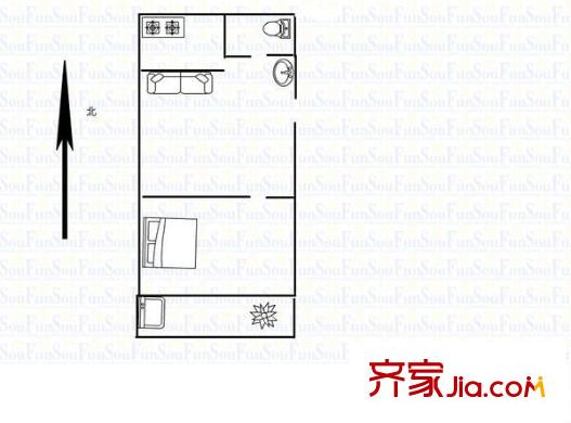 閆千戶小區(qū)戶型圖1室 戶型圖 1室1廳1衛(wèi)1廚