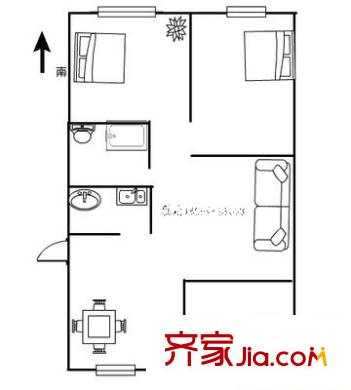 十畝園小區(qū) 2室 戶型圖