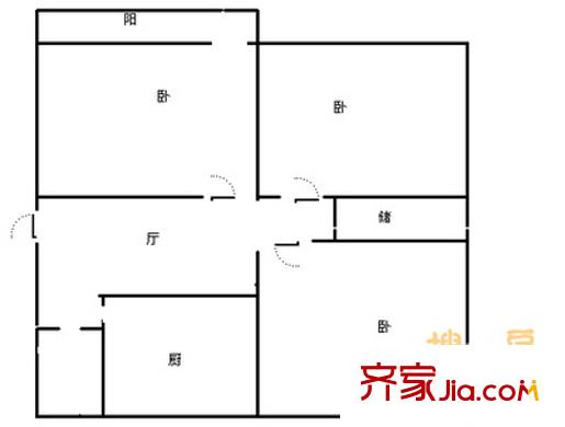 玉函路單位宿舍 3室 戶型圖