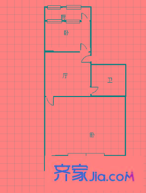 閆千戶小區(qū) 2室 戶型圖