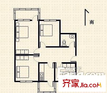 歷山路單位宿舍 4居室 戶型圖