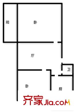 歷山路單位宿舍戶型圖2室 戶型圖 2室1廳1衛(wèi)1廚