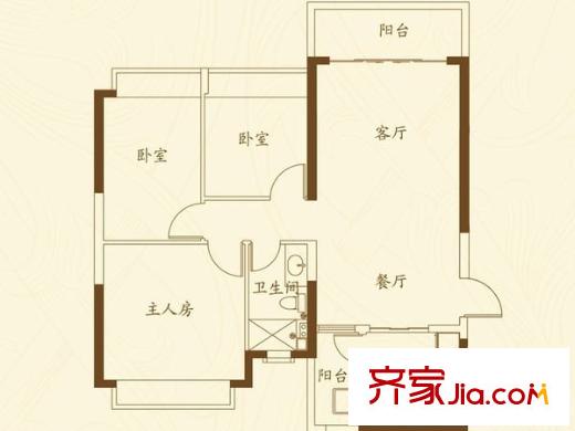 濟(jì)南恒大名都 3室 戶型圖