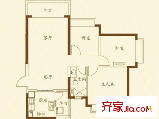 濟(jì)南恒大名都 3室 戶型圖