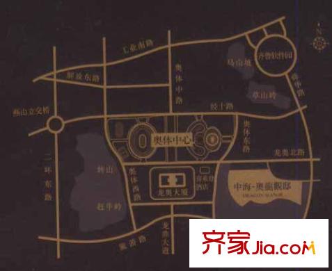 中海奧龍觀邸交通圖