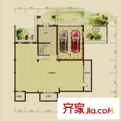 中海奧龍觀邸戶型圖路易城堡-地面層平面圖 4室5廳5衛(wèi)1廚