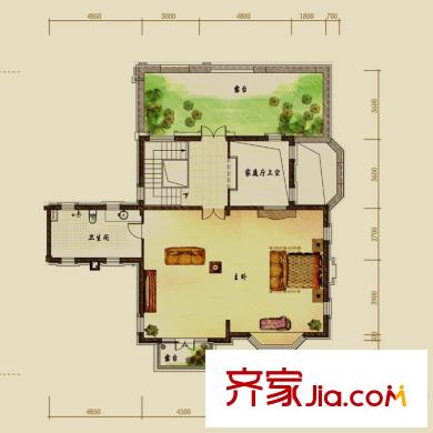 中海奧龍觀邸戶型圖路易城堡-三層平面圖 4室5廳5衛(wèi)1廚