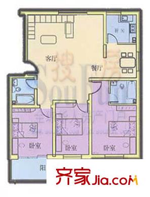 天業(yè)翠苑 3室 戶型圖