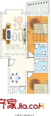 天業(yè)翠苑 2室 戶型圖