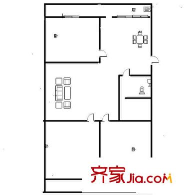 聚賢街宿舍 3室 戶型圖
