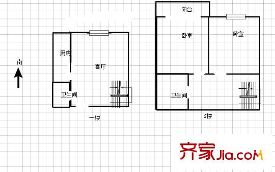 重汽彼岸新都 2室 戶型圖