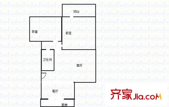西苑翠景園 2室 戶型圖