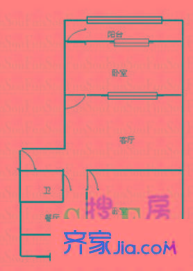 老屯鐵路小區(qū) 2室 戶型圖