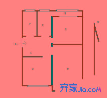 歷山路單位宿舍 3室 戶型圖