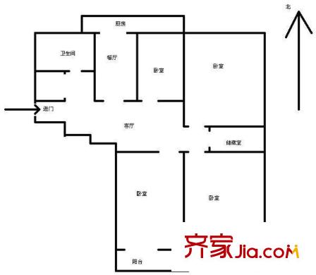 山師東路單位宿舍 4室 戶型圖
