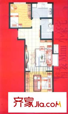 居易香桔市戶型圖2室 戶型圖（A6兩室兩廳戶型） 2室2廳1衛(wèi)1廚