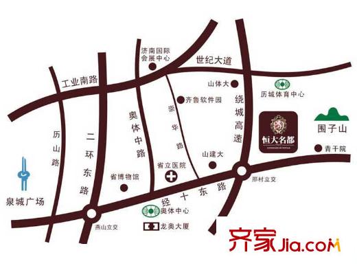 恒大名都交通圖