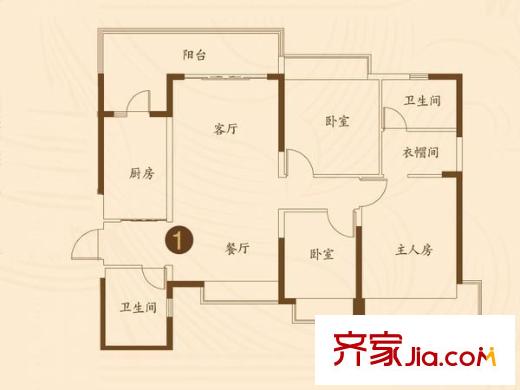 濟(jì)南恒大名都  3室 戶型圖